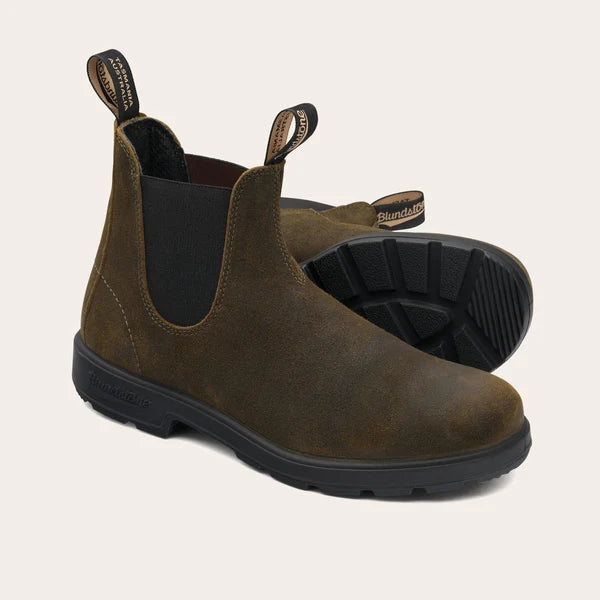 BLUNDSTONE 1615 DARK OLIVE WAXED SUEDE