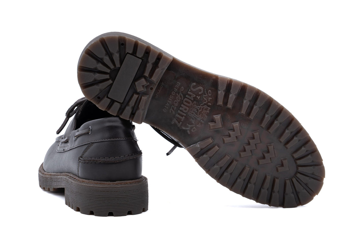 MOCASSINO PARABOOT STRINGATO ANTICA CUOIERIA TESTA DI MORO
