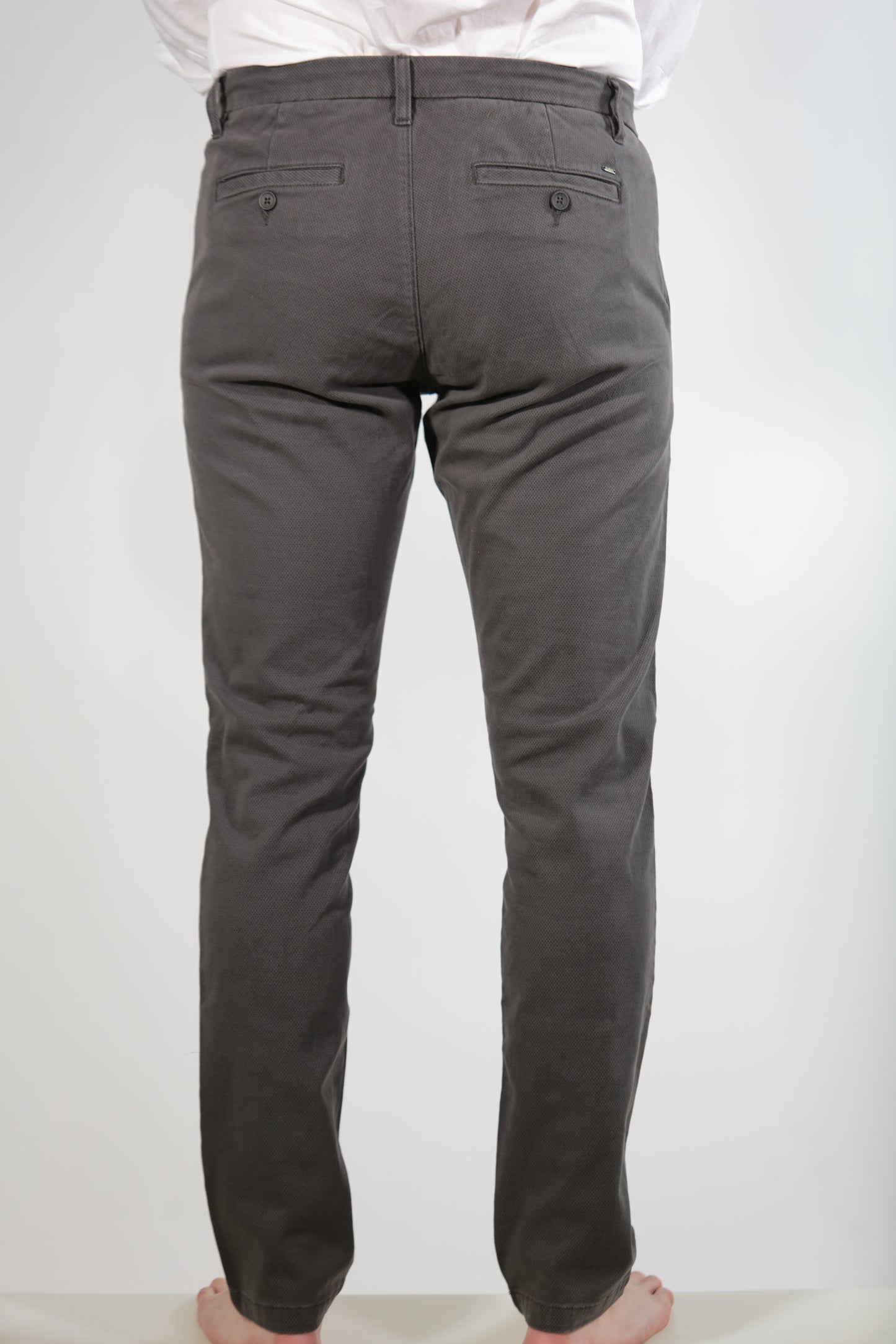 MIKE CHINO LONG IN TWILL MICROFANTASIA GREY