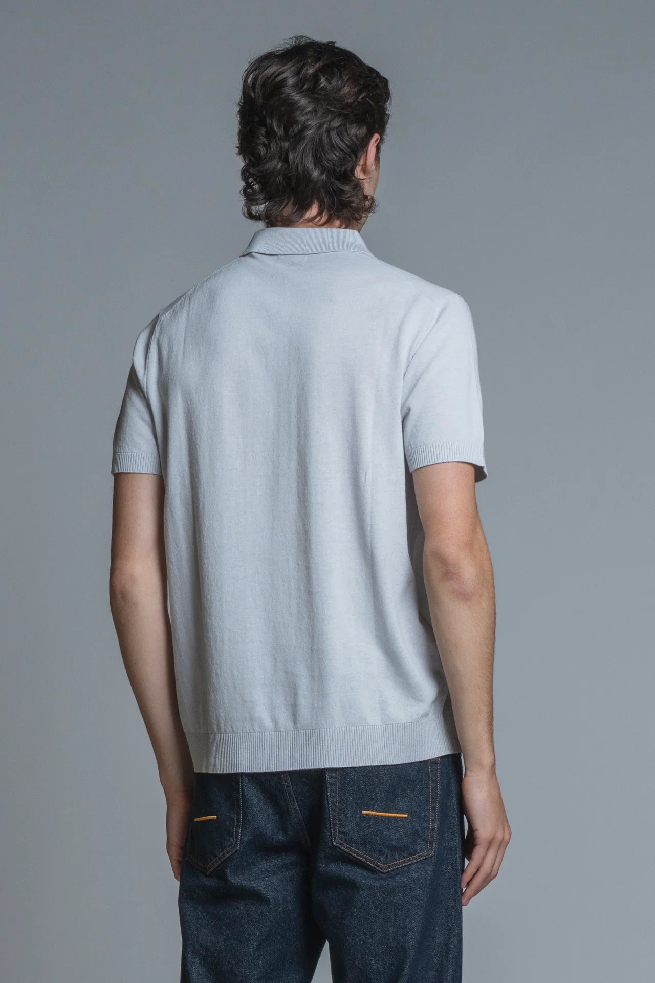 JOYCE POLO IN COTONE CREPE PEARL
