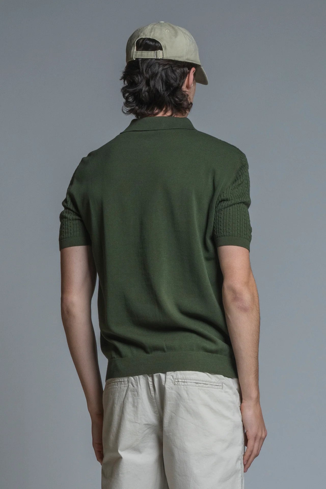 HILLS POLO CABLE IN COTONE CREPE GREEN