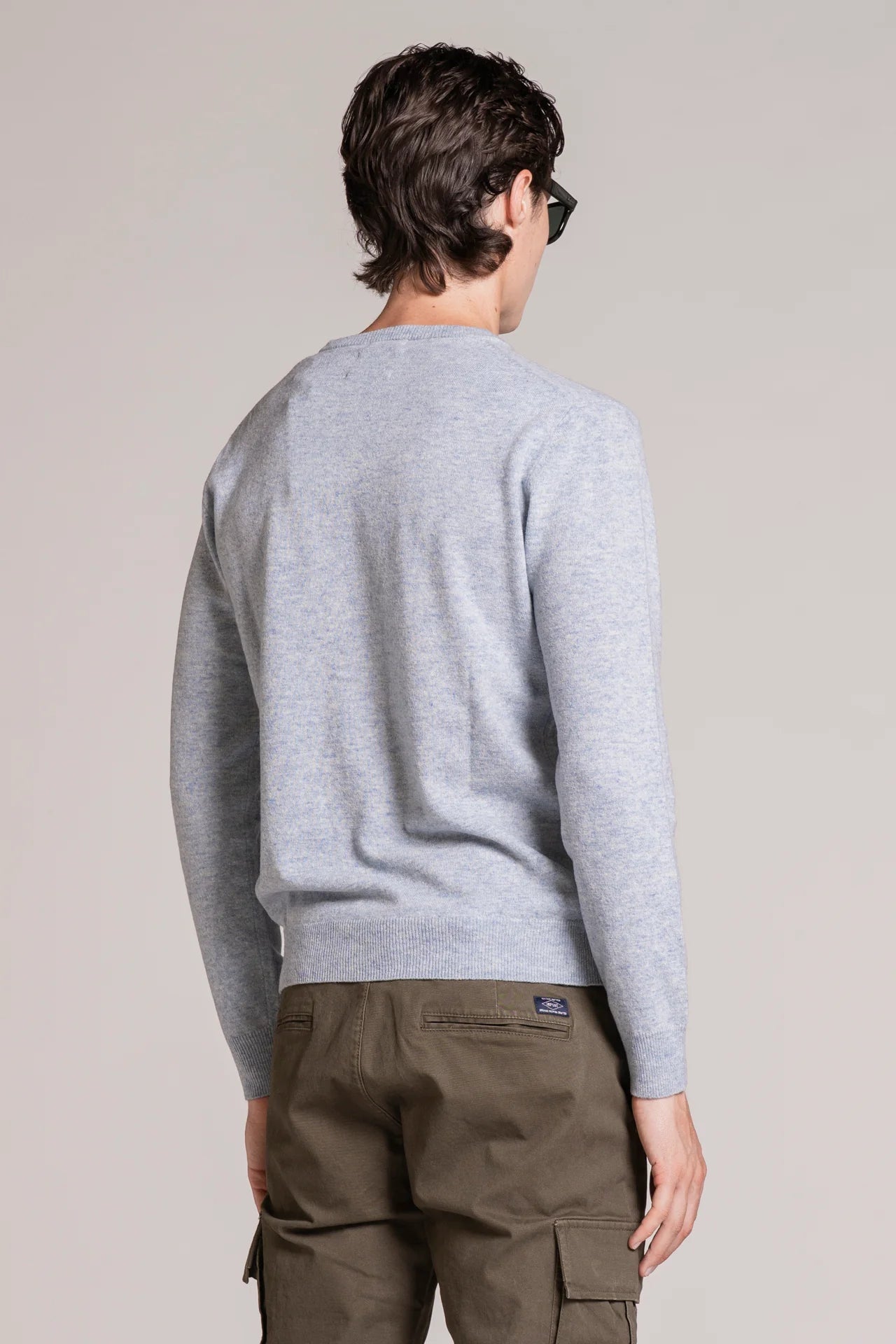 CHARLIE SWEATER IN LAMBSWOOL SKY MELANGE