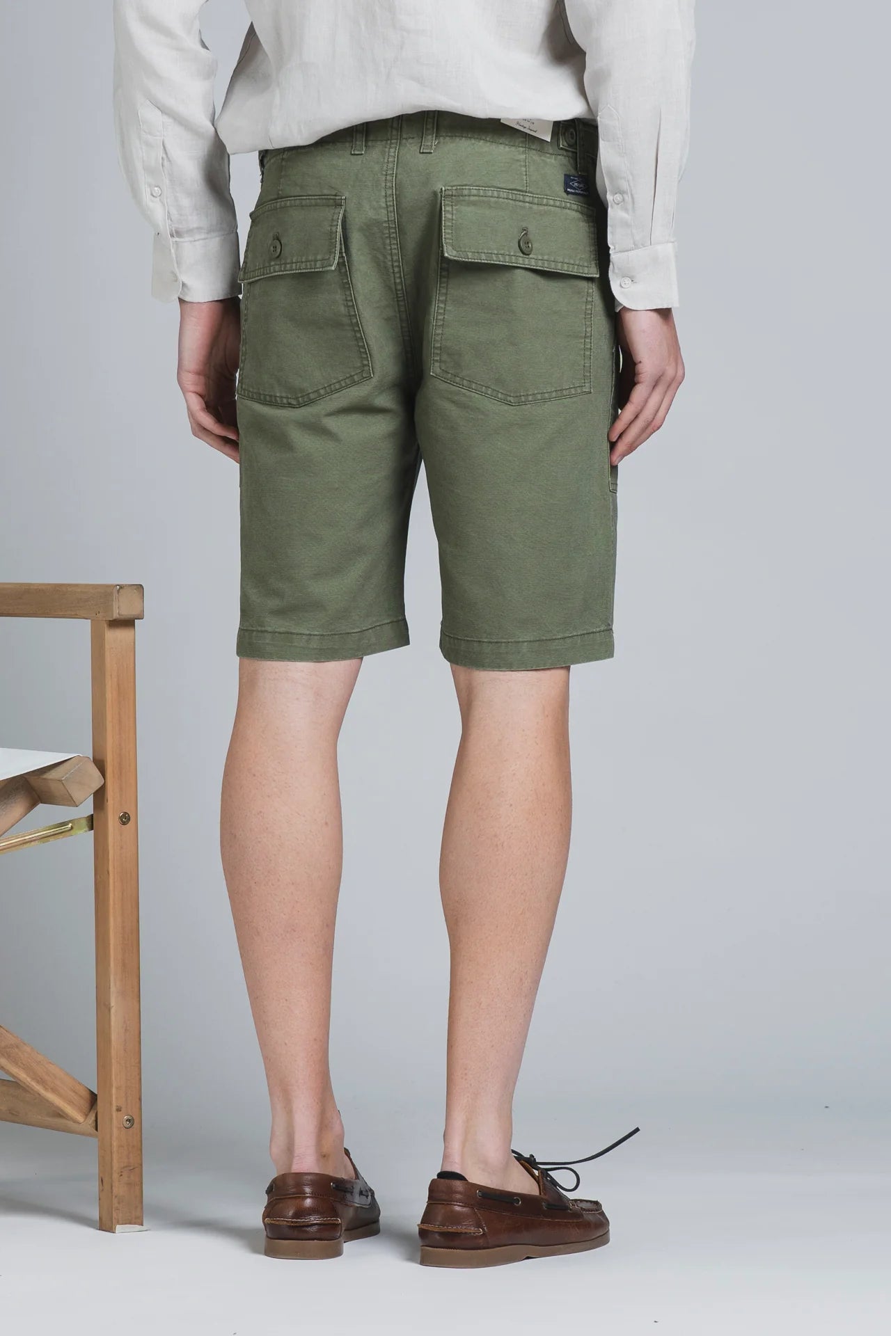 SHORTS FATIGUE IN COTONE GREEN