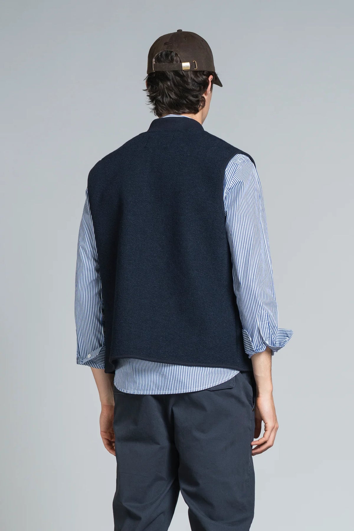 IMPURE DEAN GILET IN LANA COTTA NAVY
