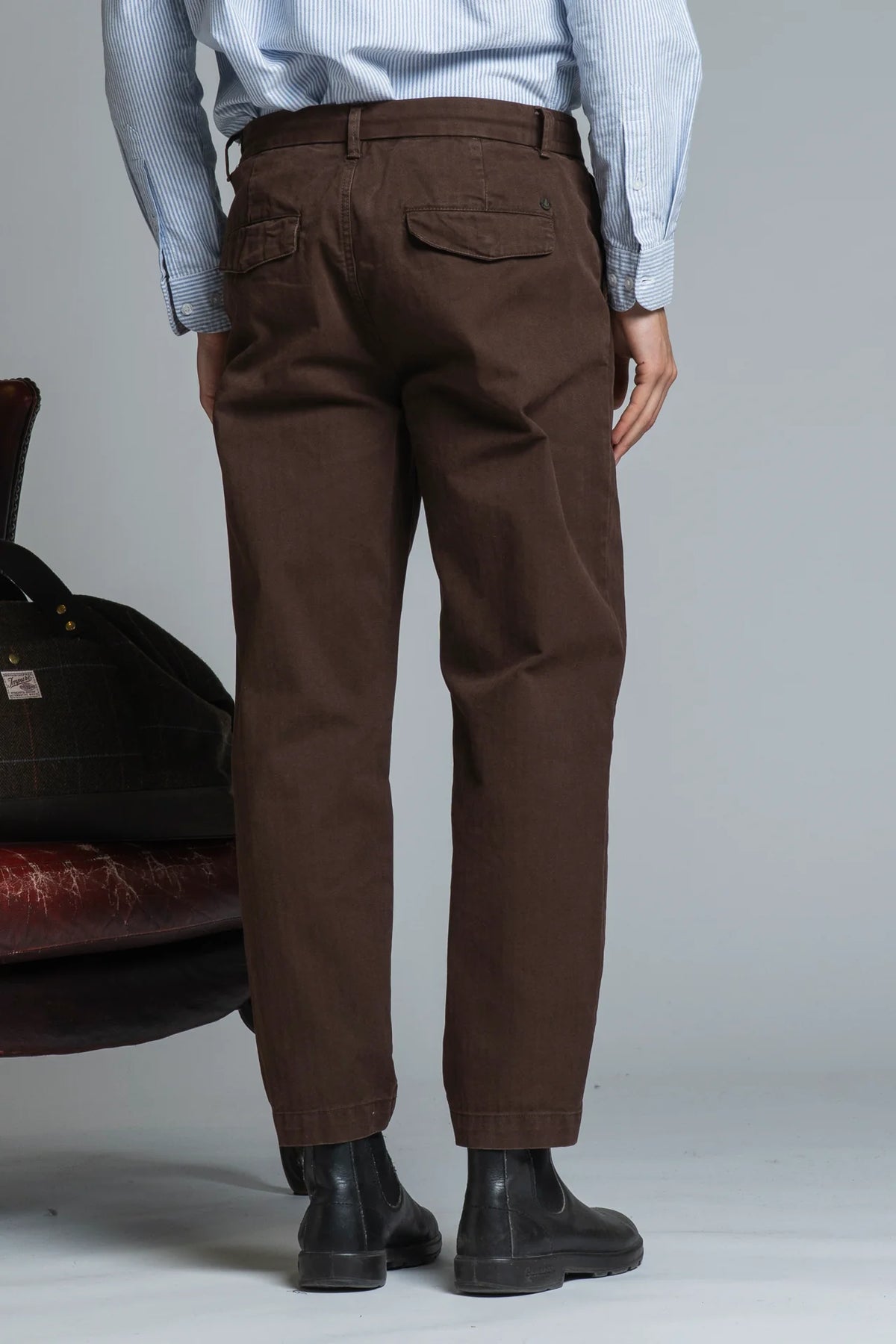 IMPURE PANTALONE CHINO THEO IN HERRINGBONE