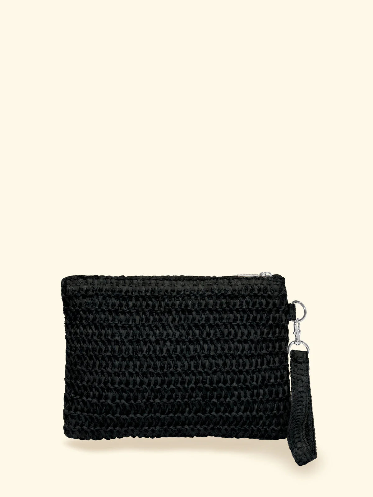 MINI POCHETTE F**K NERA IN RAFIA