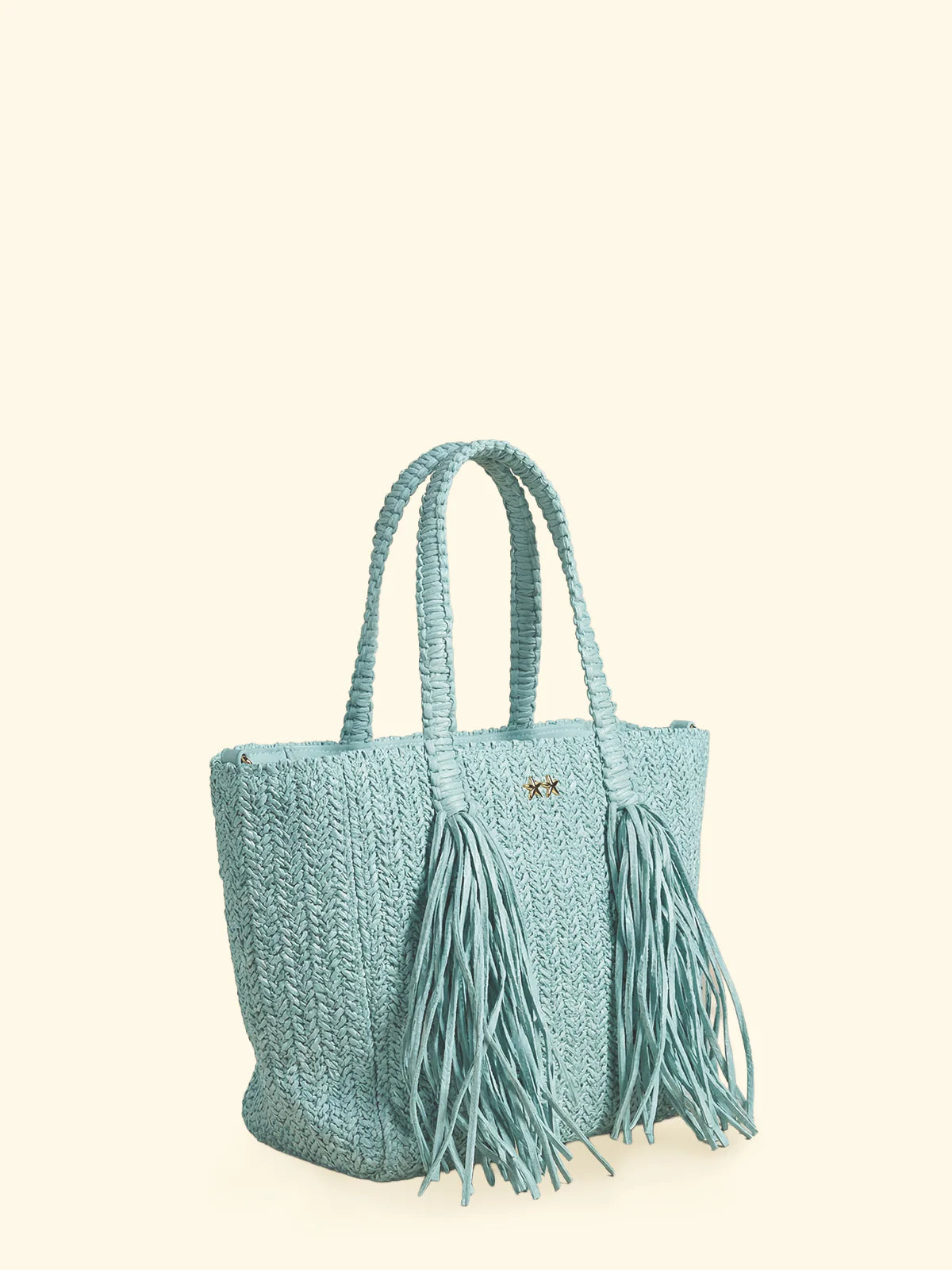 MINI BAG F**K VERDE ACQUA IN RAFIA