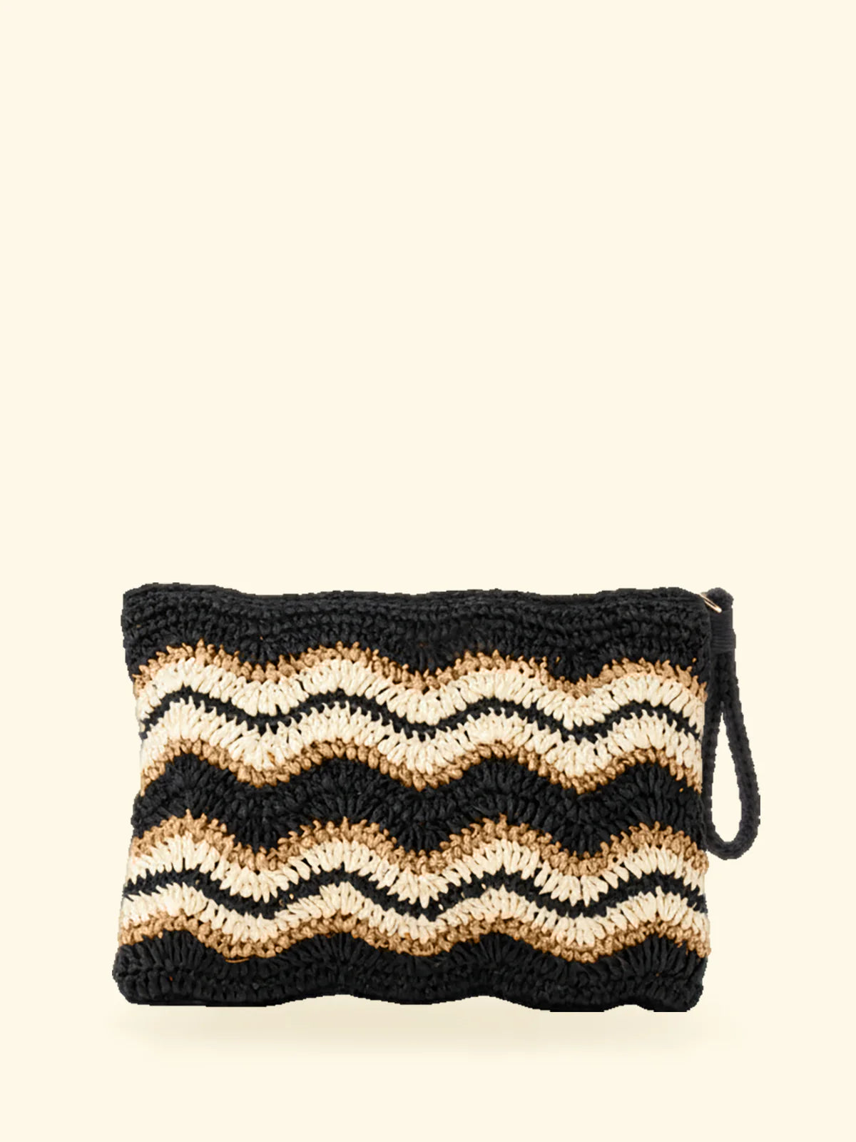 MINI POCHETTE F**K IN RAFIA NERA BICOLOR