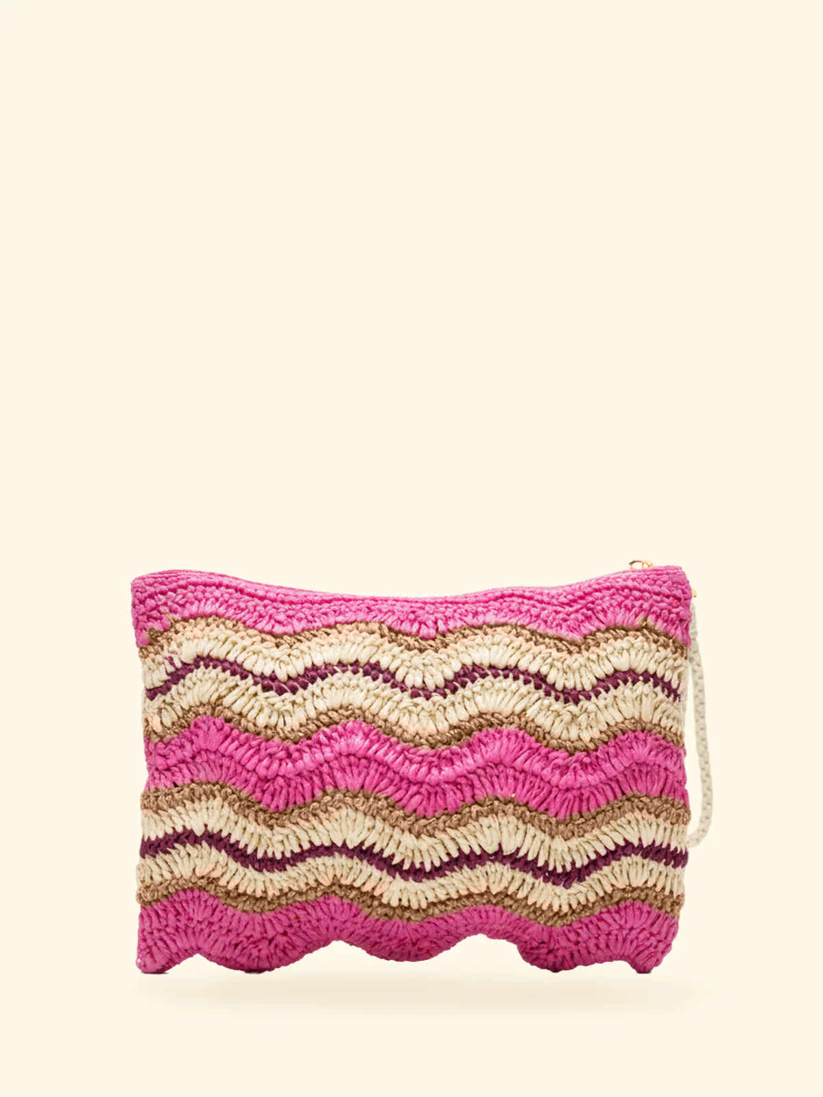 MINI POCHETTE F**K IN RAFIA FUCSIA BICOLOR