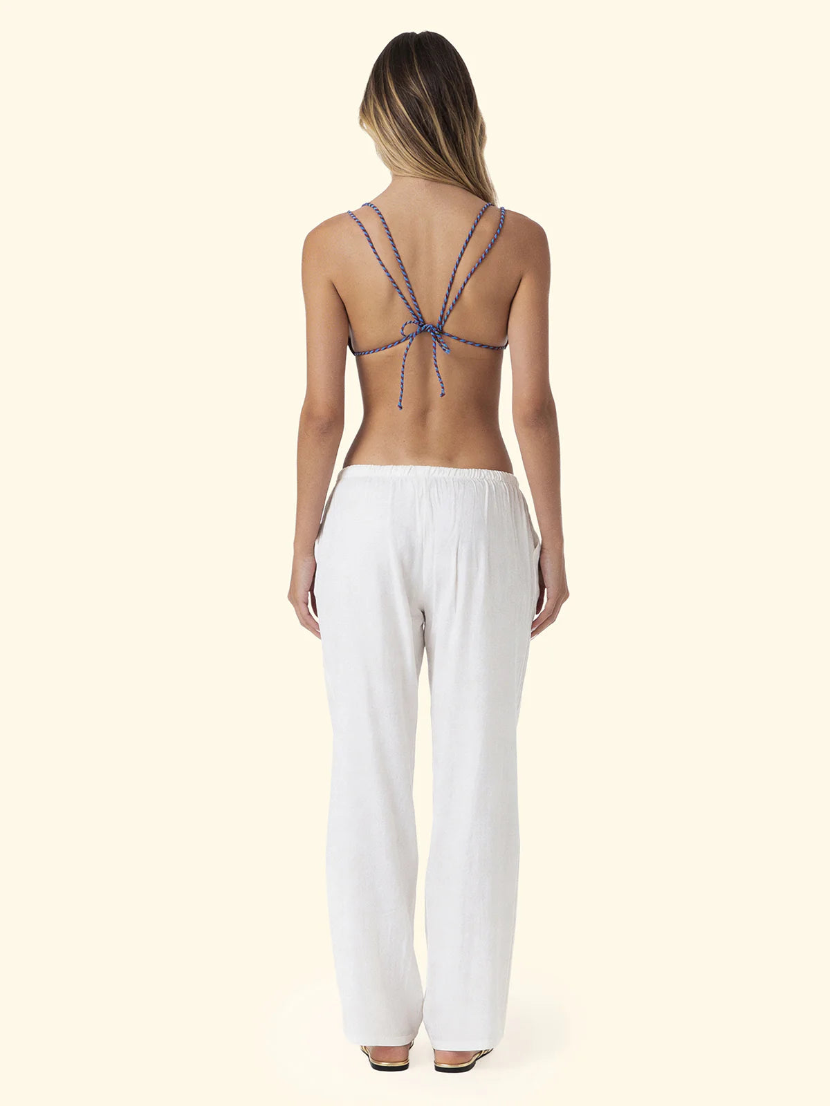 PANTALONE PALAZZO F**K OFF-WHITE MISTO LINO