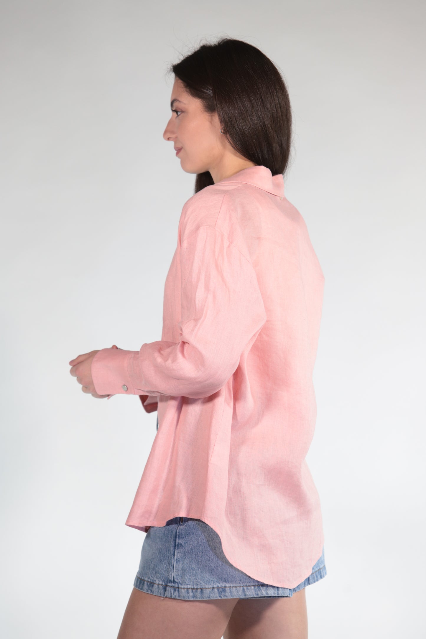 FEDE CAMICIA IN LINO PINK
