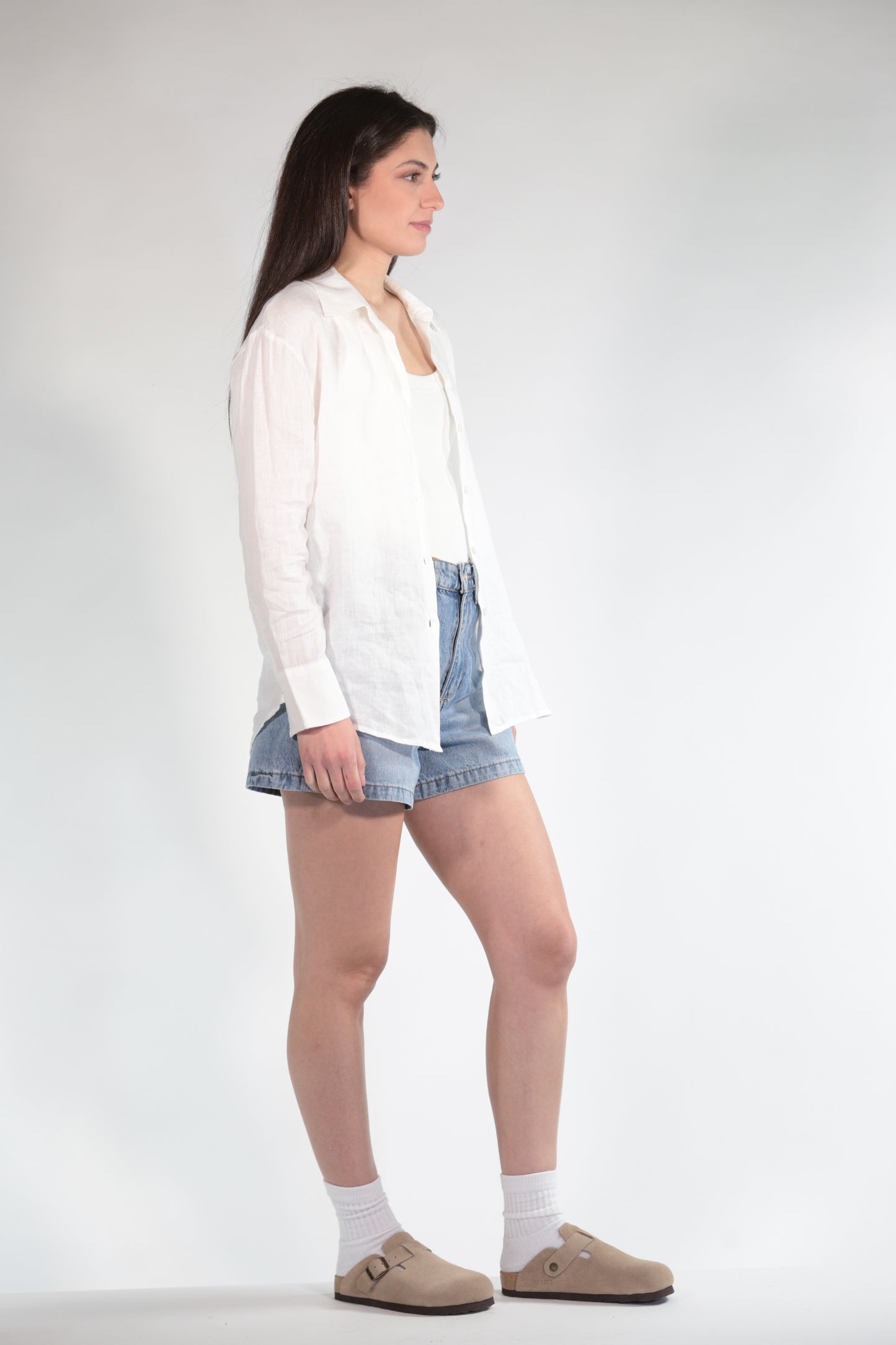 FEDE CAMICIA IN LINO WHITE
