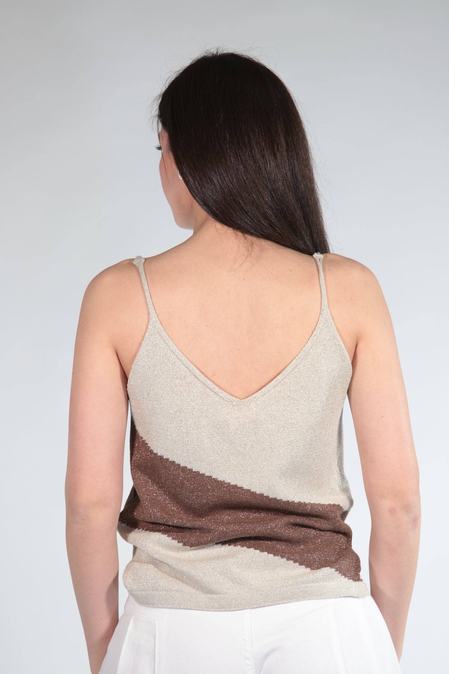 HELENA TOP IN LUREX BROWN