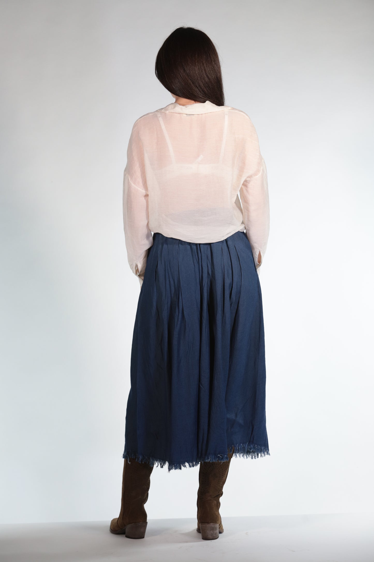 LILY GONNA MIDI CHAMBRAY
