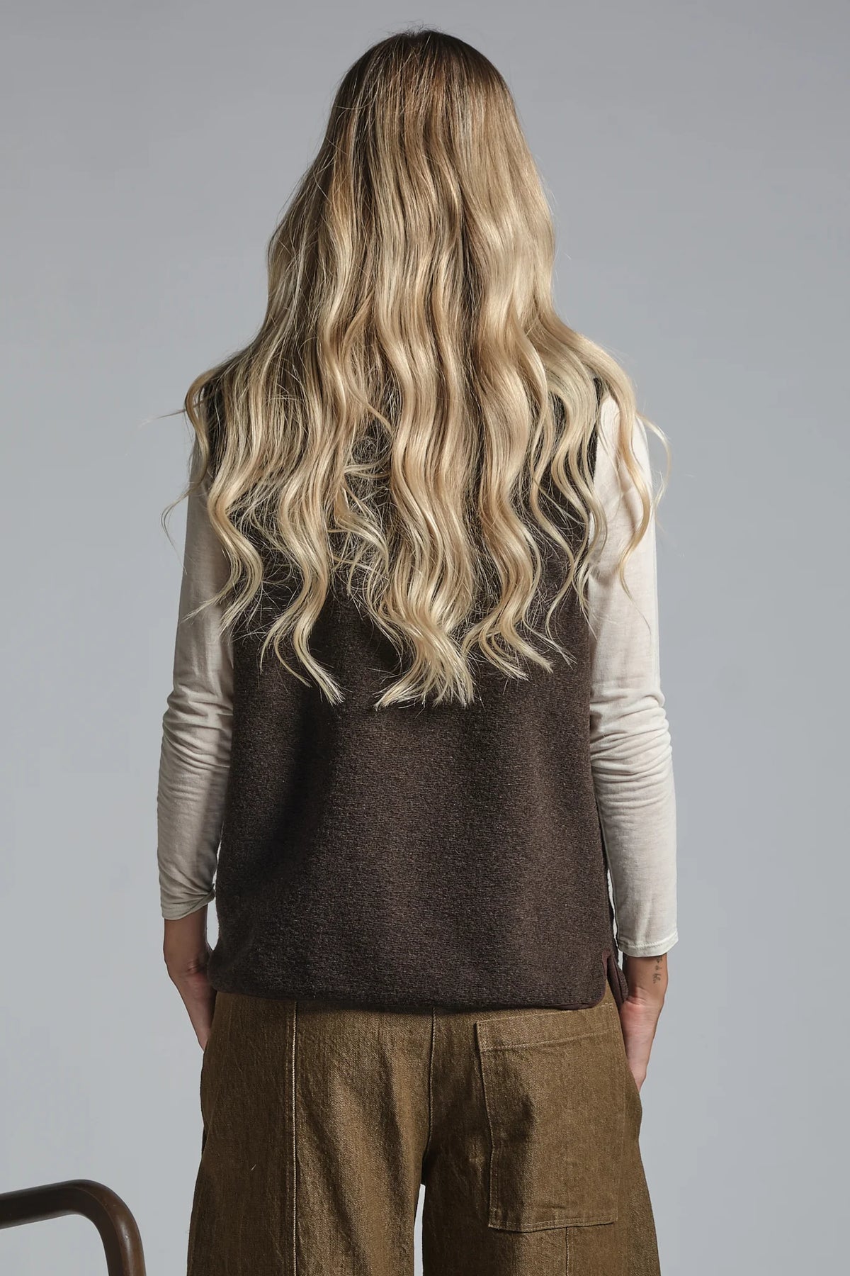 ARIANNE GILET IN LANA COTTA BROWN