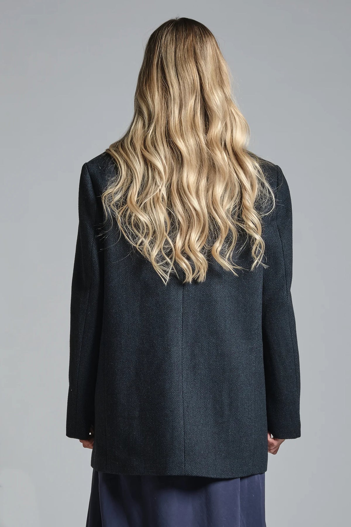 JULIA BLAZER MONOPETTO IN LANA NAVY