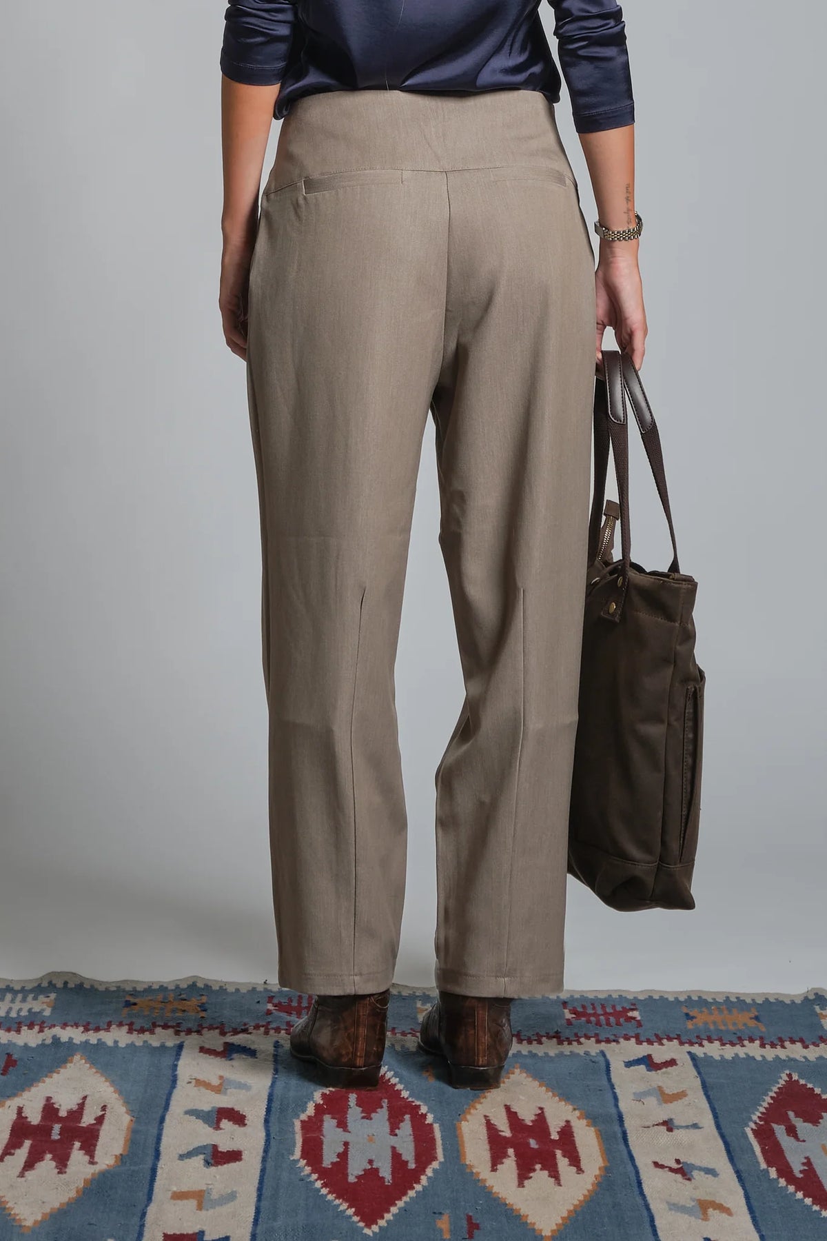 IMPURE PANTALONE PRIM CHINO IN MISTO VISCOSA TORTORA