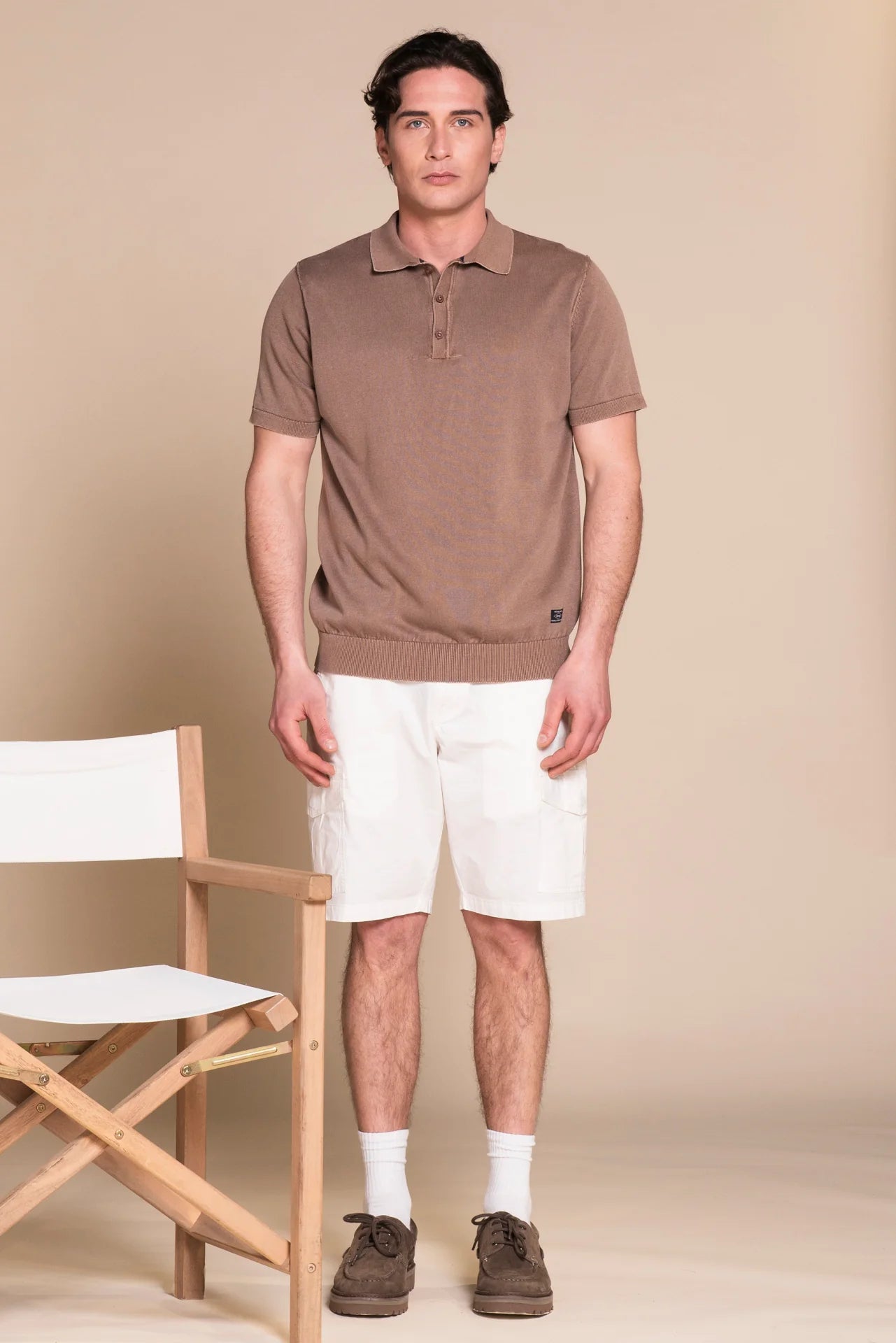 POLO OWEN ACID WASH CIOCCOLATO