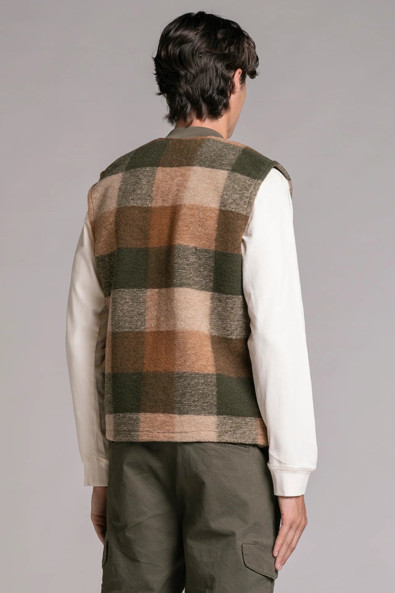TERRY GILET IN WOOL CHECK