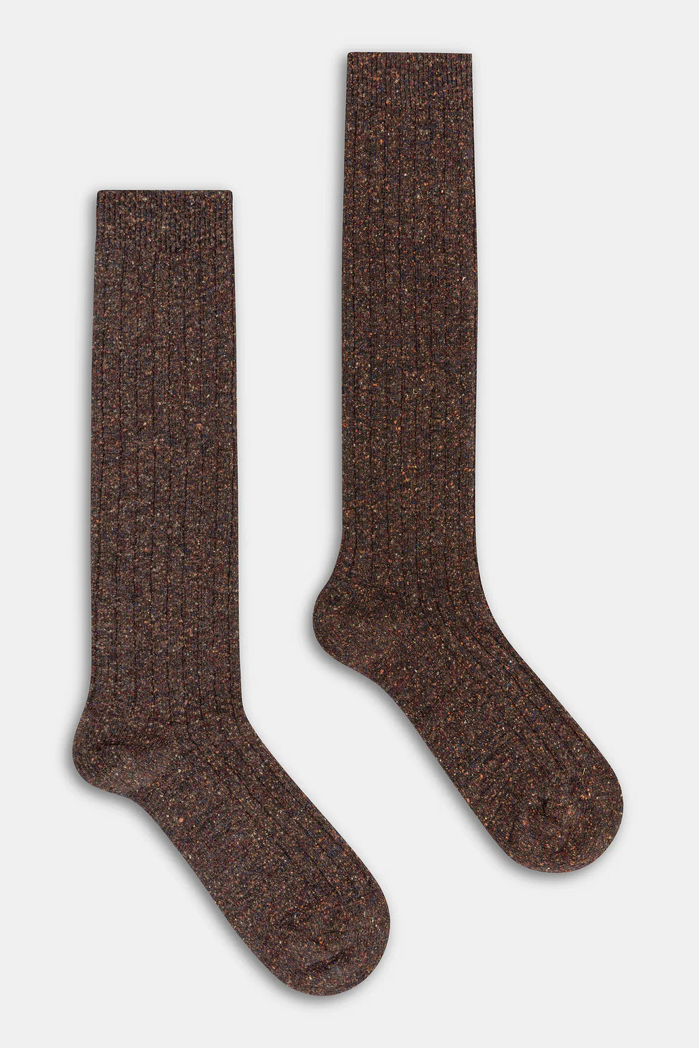 CALZA UOMO BOTTONATO MARRONE