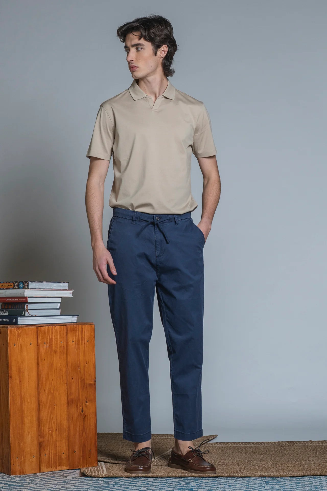 CARDIFF CHINO LONG COMFORT IN TWILL STRETCH NAVY