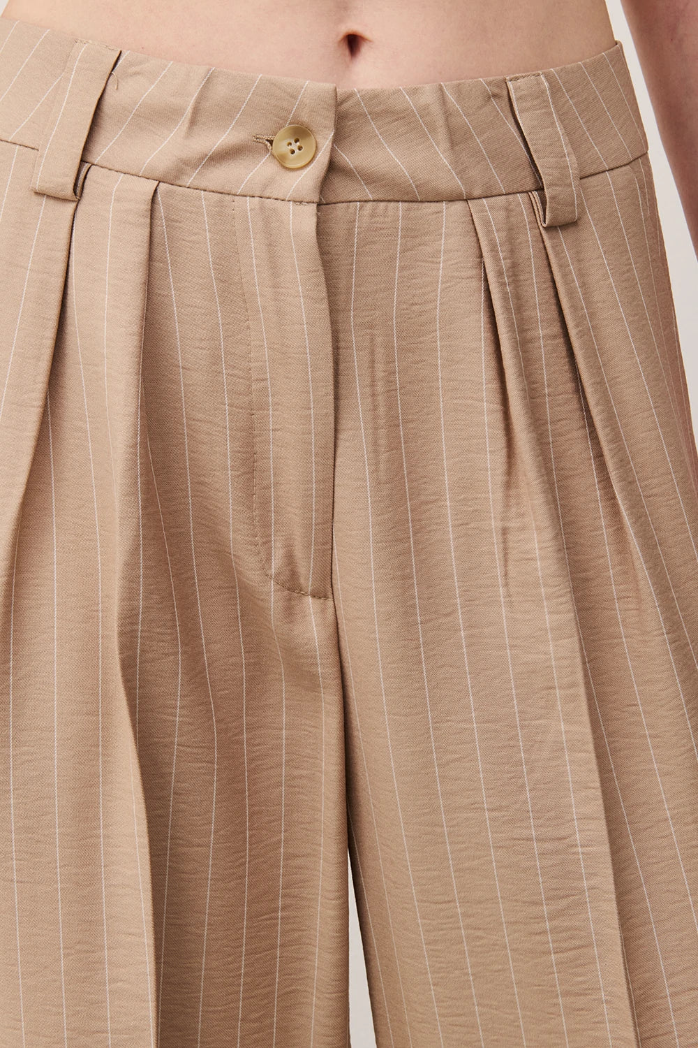 PANTALONE FULL LENGHT GESSATO BEIGE