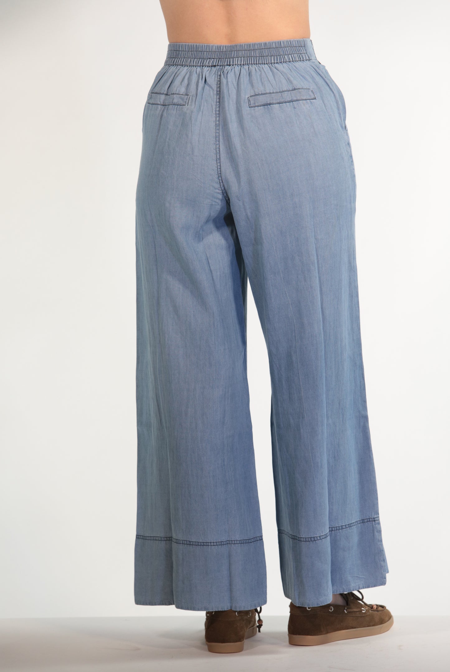 LISA PANTAPALAZZO CHAMBRAY LIGHT BLUE