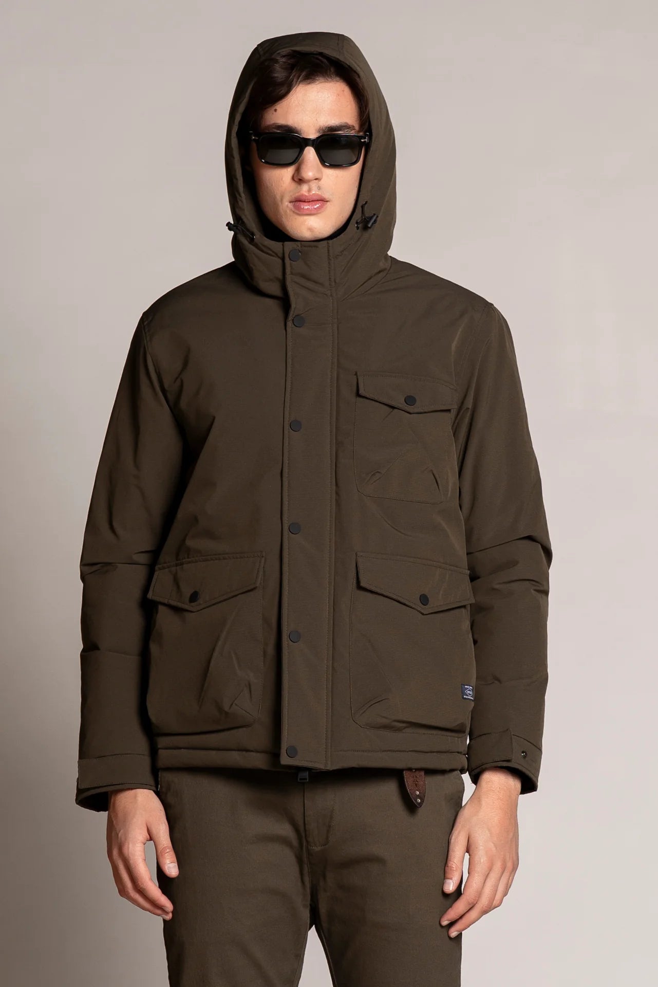 LOUIS JACKET CON CAPPUCCIO OLIVE GREEN