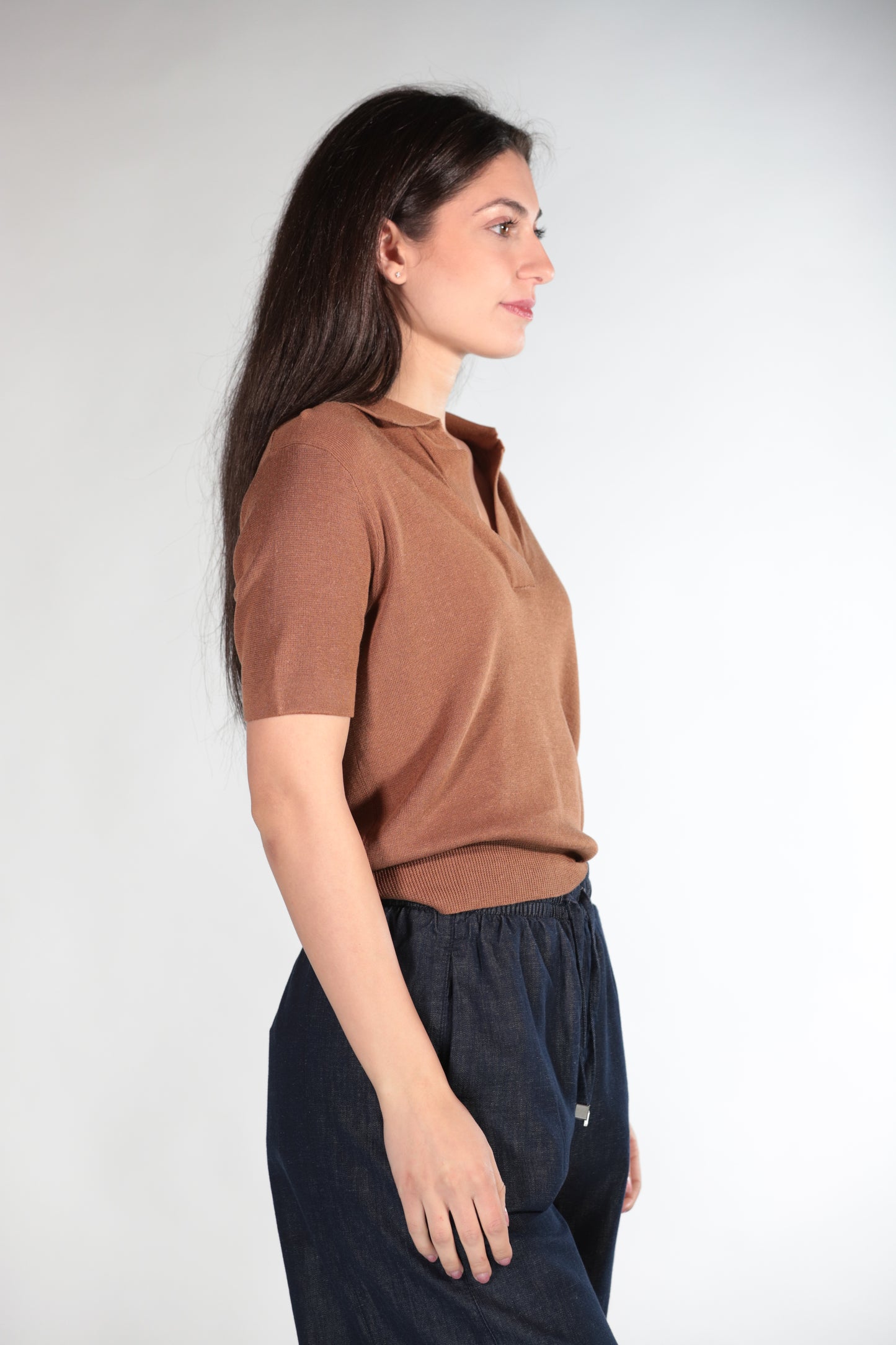 GINNY POLO IN FILO BROWN