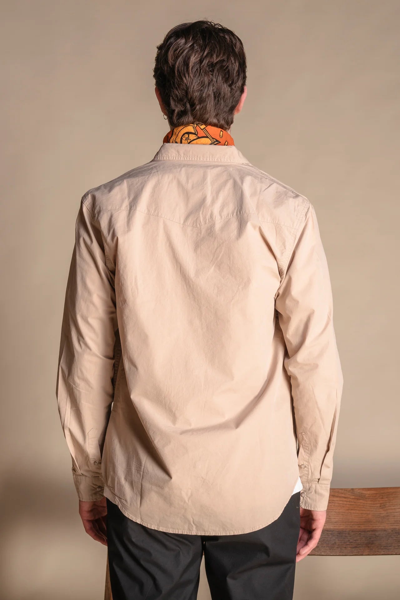 CAMICIA TWILL IN TAGLIO WESTERN SABBIA