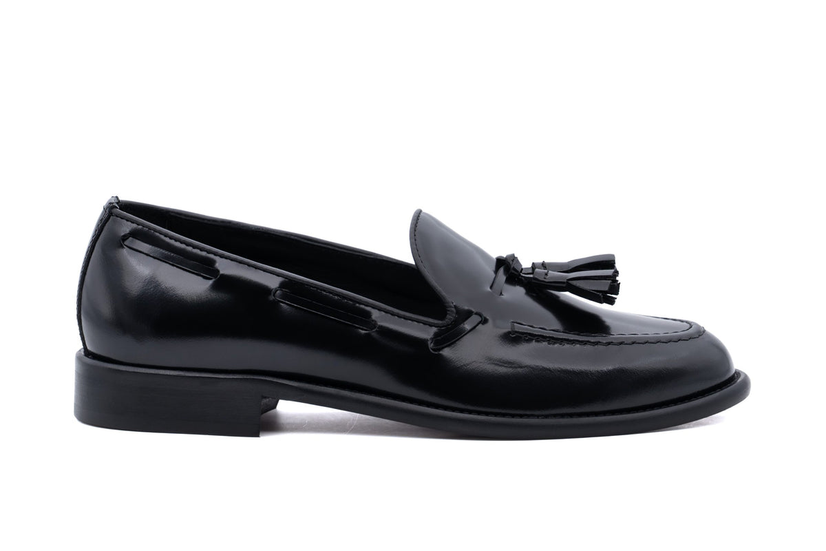 ANTICA CUOIERIA MOCASSINO CON NAPPINE IN SPAZZOLATO BLACK