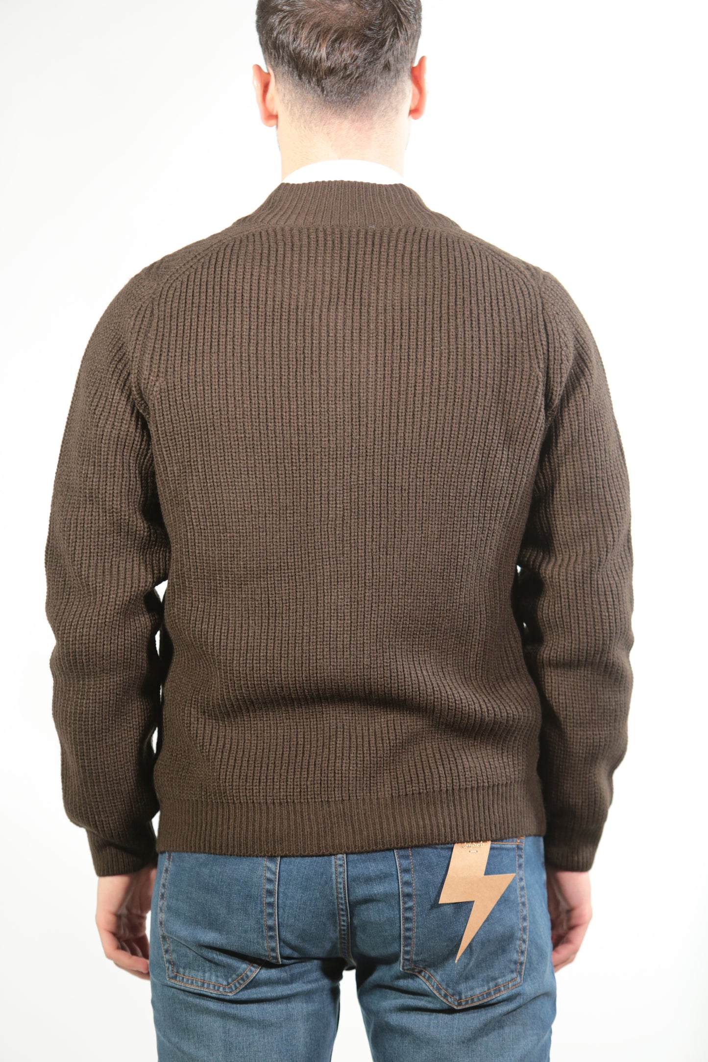 JACK GIUBBINO HERRINGBONE IN MERINOS  BROWN