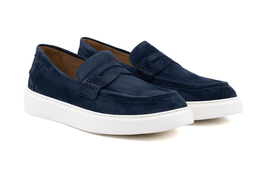 ANTICA CUOIERIA MOCASSINO IN SUEDE BLU
