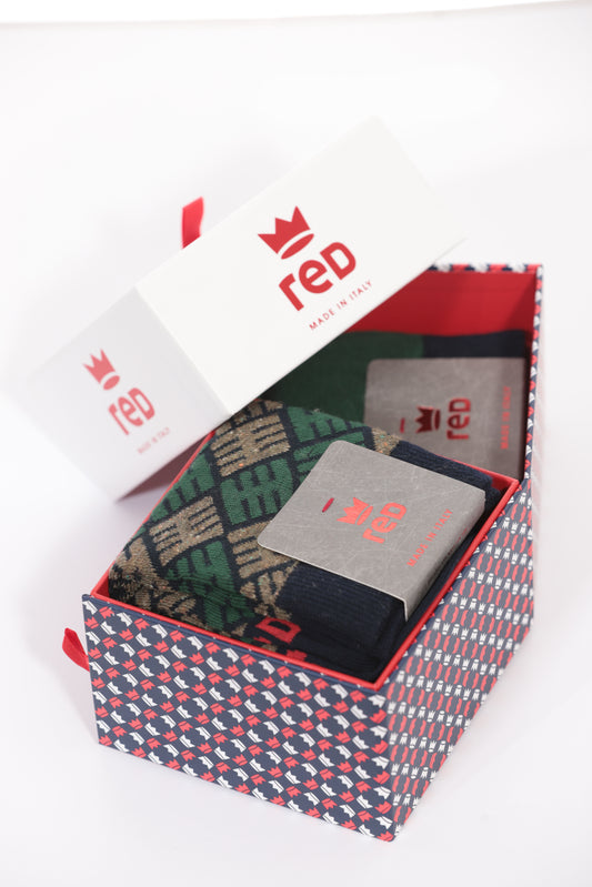 BOX CALZINI PUZZLE E UNITO BOTTONATO