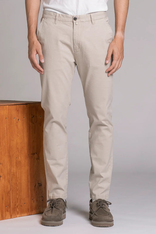 BRYAN CHINO LONG IN TWILL BEIGE