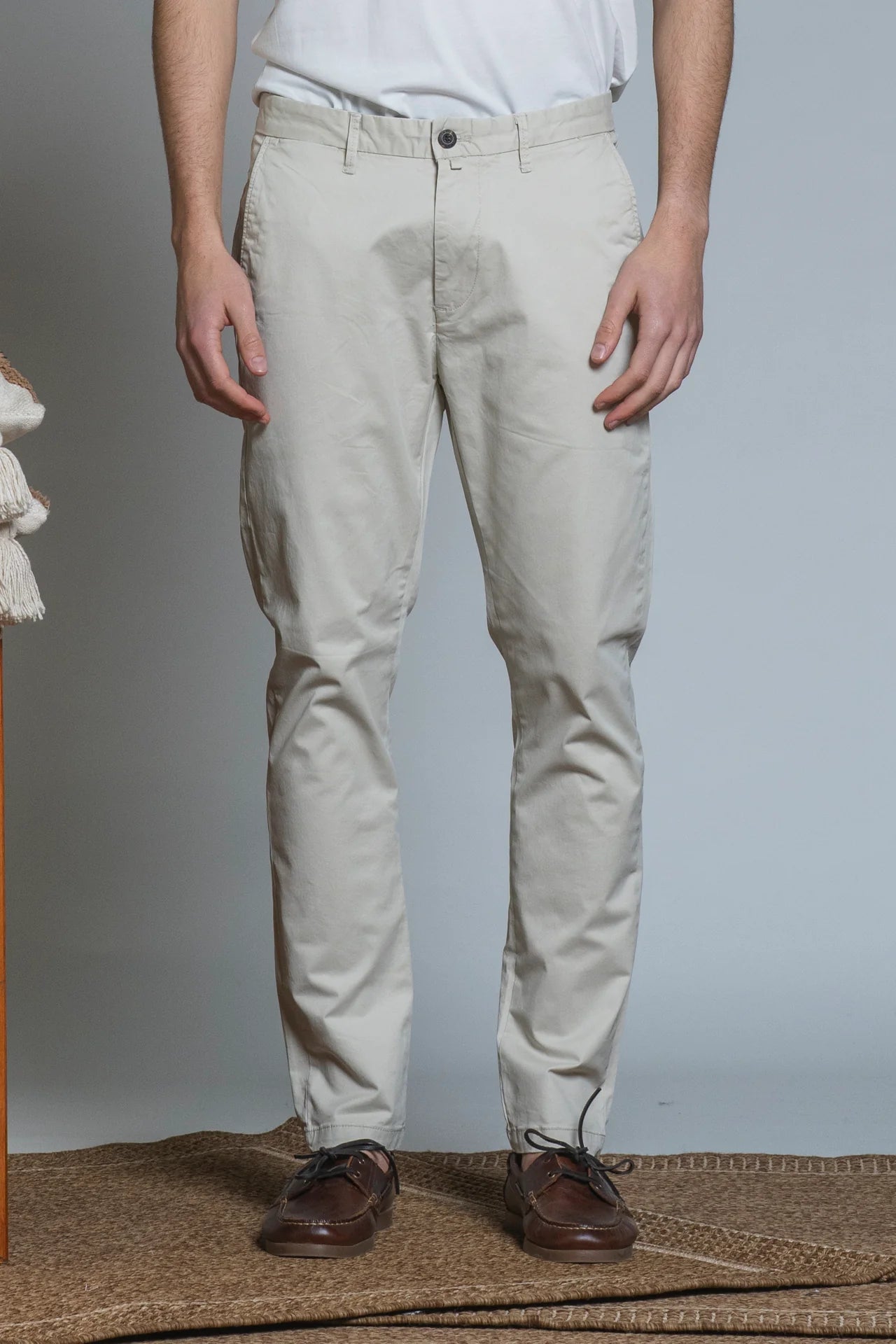BRYAN CHINO LONG SLIM TWILL STRETCH ECRU