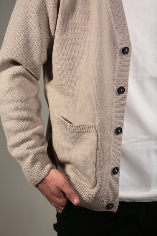 EDO CARDIGAN OVERSIZE IN MERINOS ECRU'