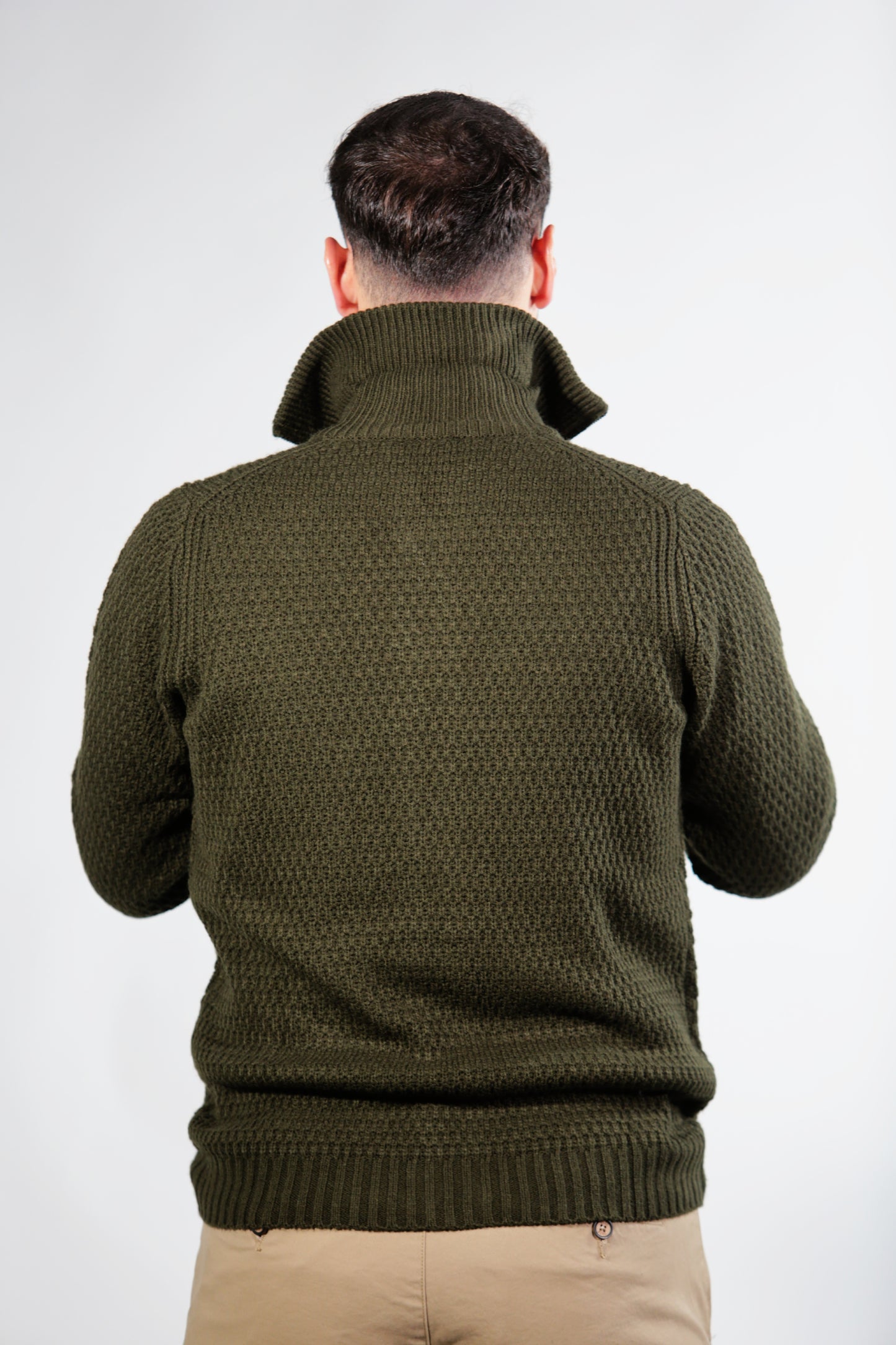 ERICK GIUBBINO FULL ZIP IN MERINOS GREEN