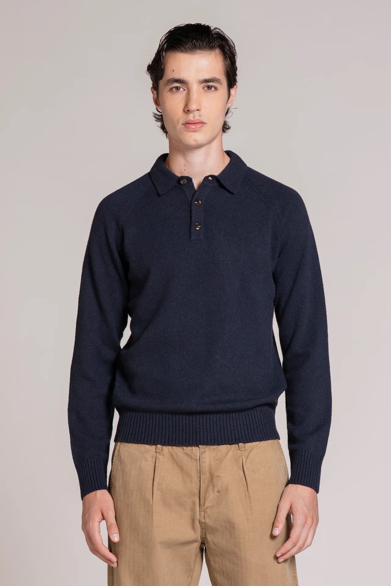 COLIN POLO SWEATER IN LAMBSWOOL NAVY