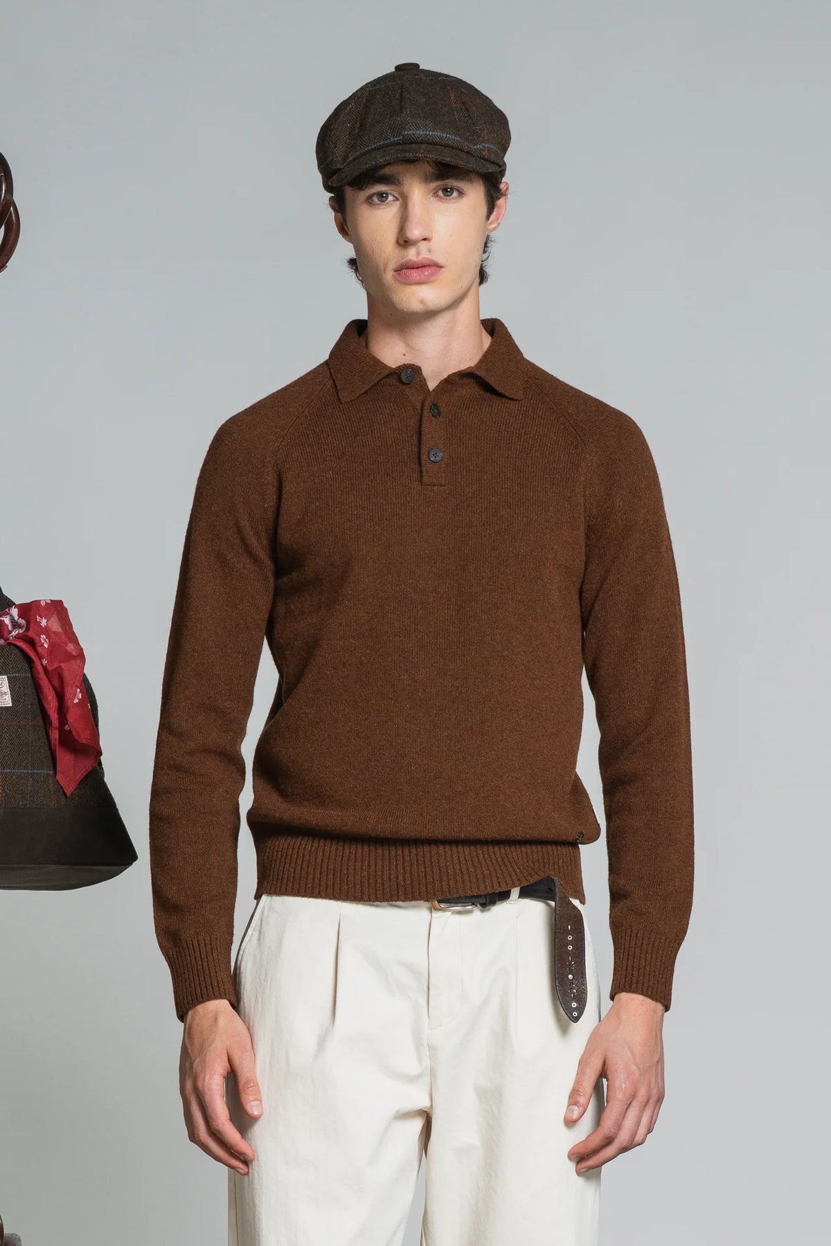 IMPURE COLIN POLO IN LAMBSWOOL TABACCO