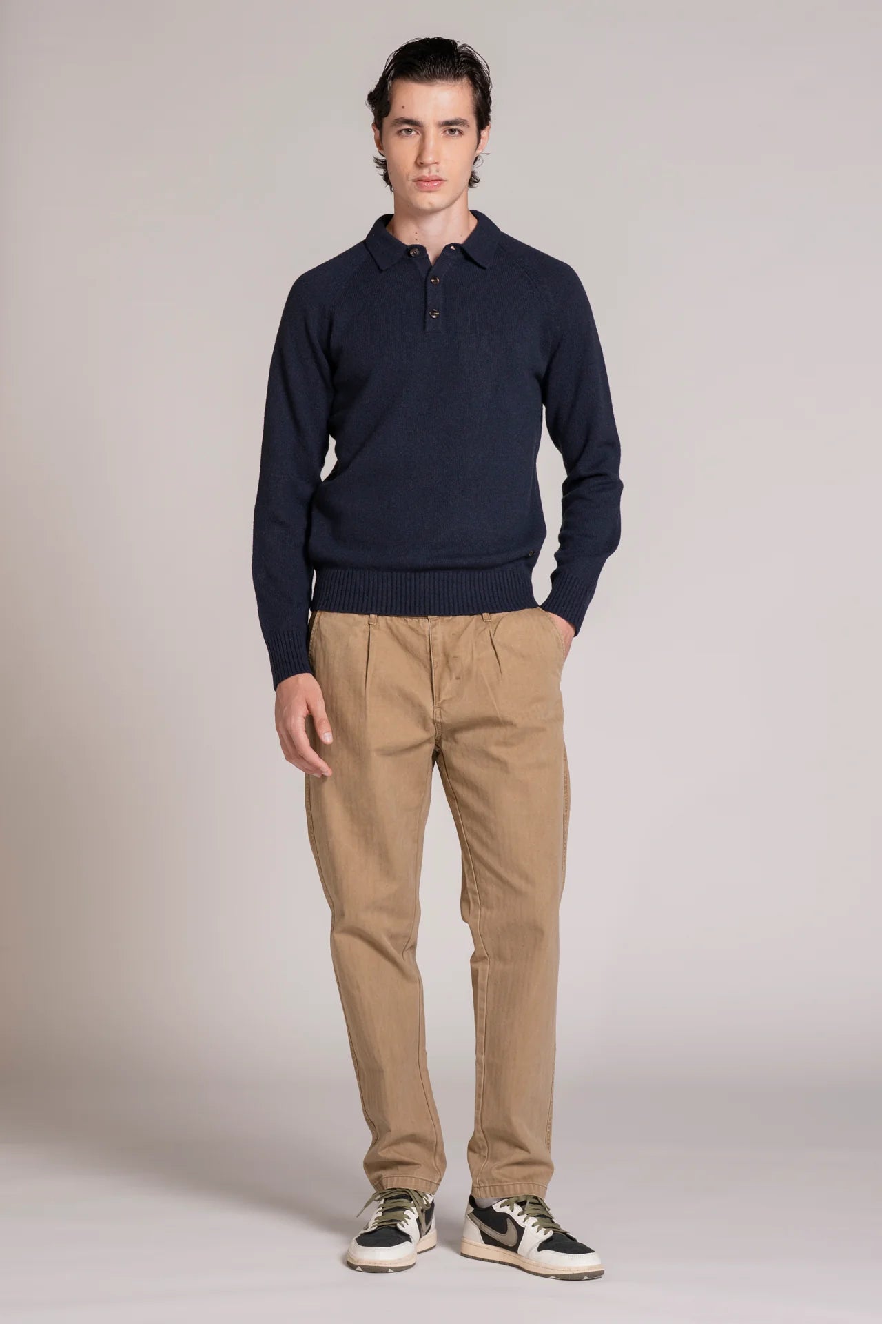 COLIN POLO SWEATER IN LAMBSWOOL NAVY