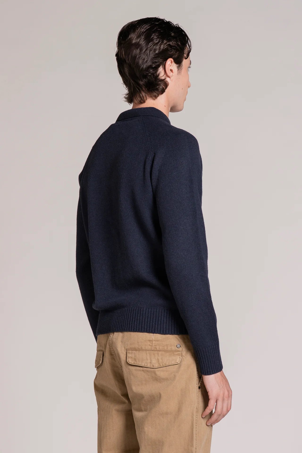COLIN POLO SWEATER IN LAMBSWOOL NAVY