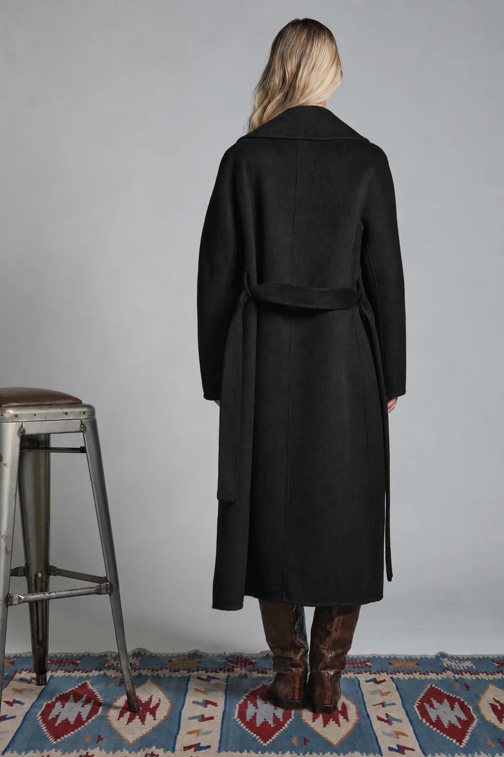 IMPURE CLAIRE CAPPOTTO LUNGON IN MIXED WOOL BLACK