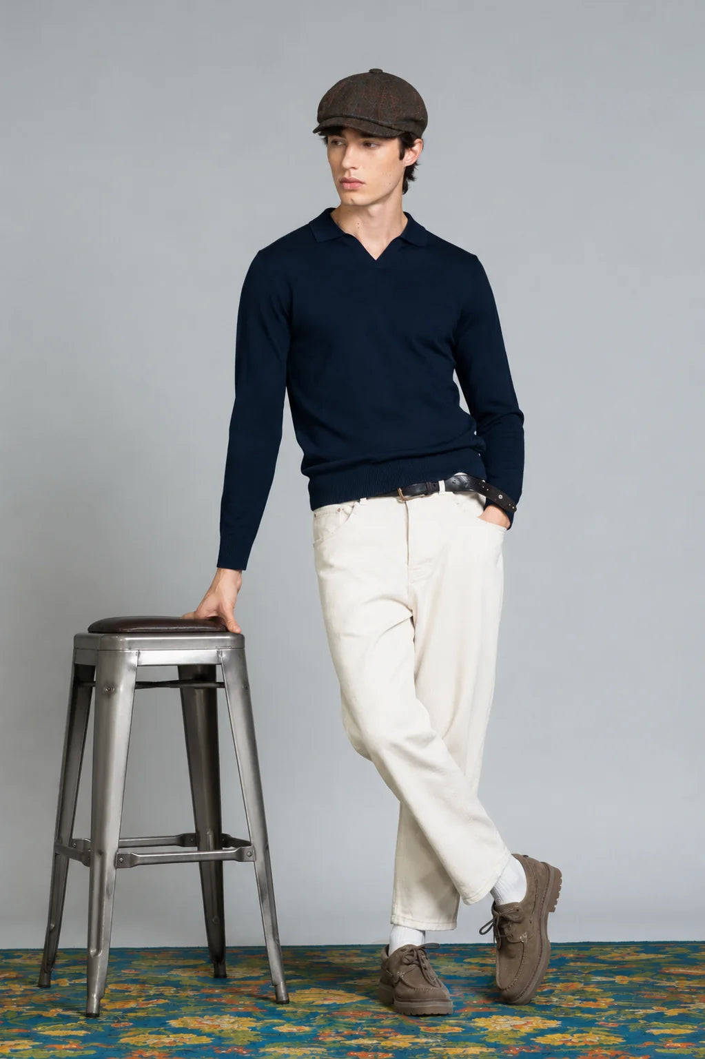 IMPURE NEIL POLO SKIPPER  IN MERINOS NAVY