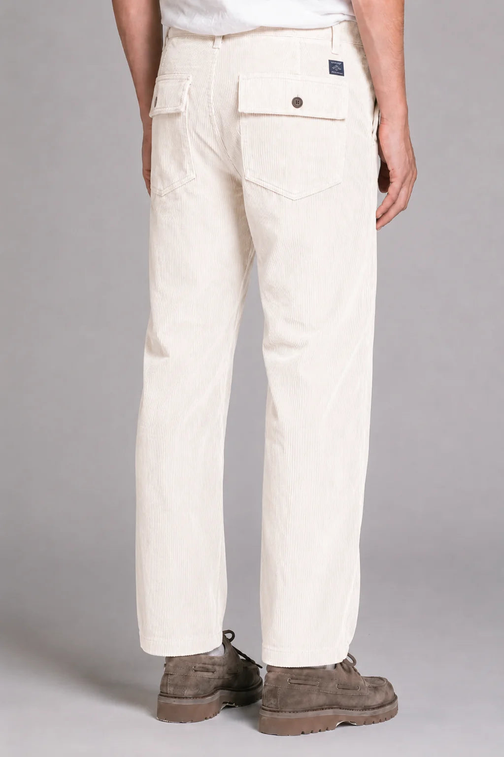 IMPURE PANTALONE FATIGUE OFF WHITE IN CORDUROY