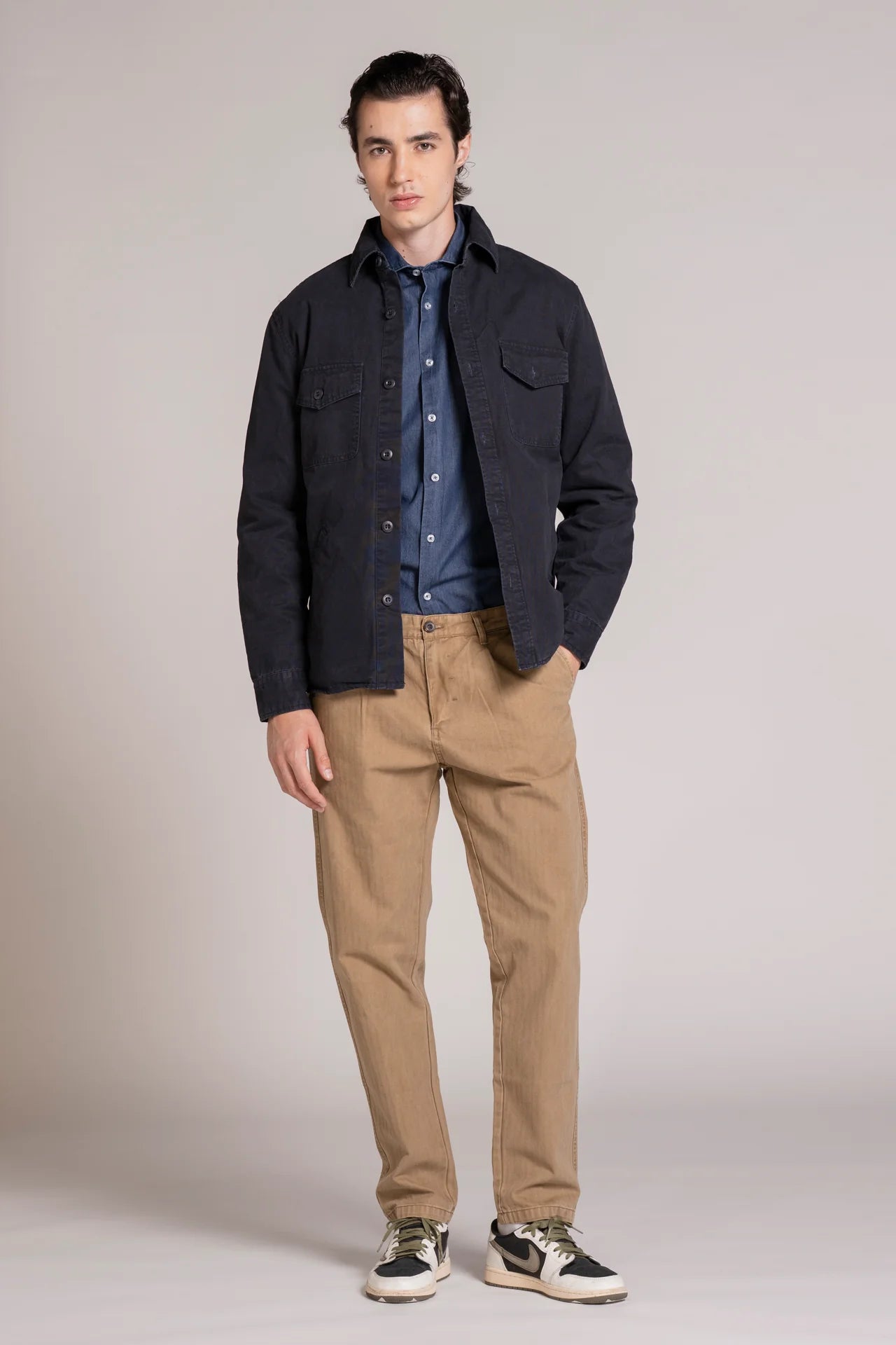 DEREK OVERSHIRT JACKET IN CANVAS NAVY