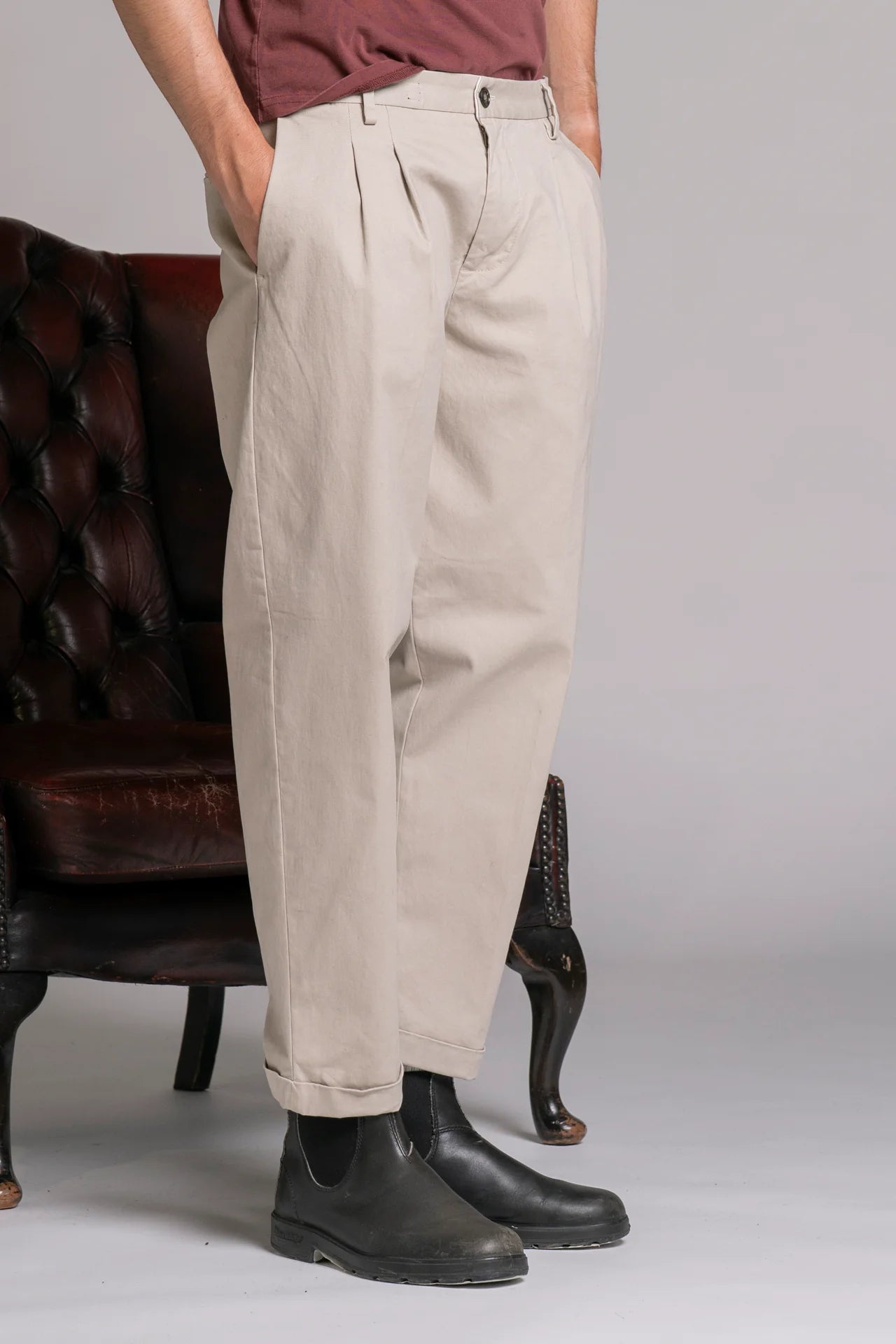 DEVIS CHINO LONG IN TWILL DESERT