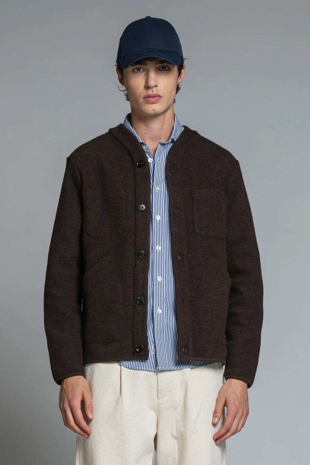 IMPURE DOVER JACKET IN LANA COTTA BROWN
