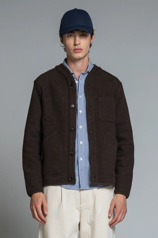 IMPURE DOVER JACKET IN LANA COTTA BROWN