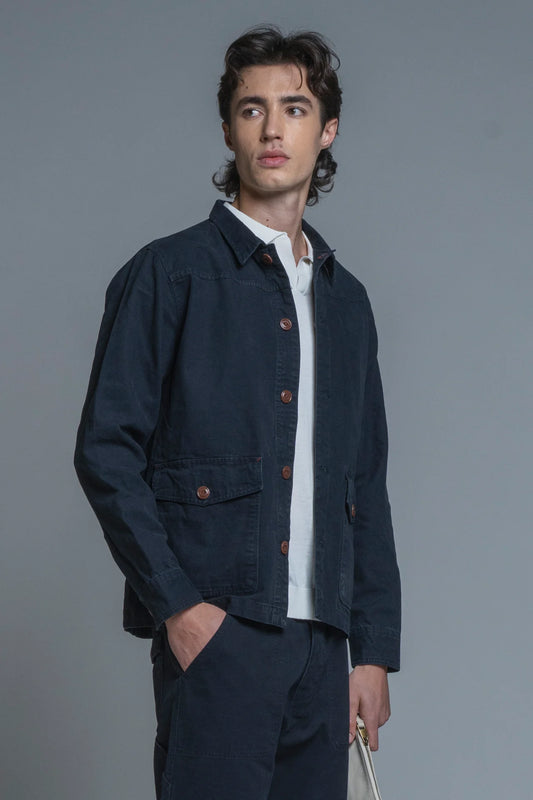 ETIENNE CPO JACKET IN CANVAS NAVY